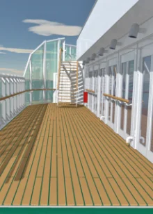 Mit einem CAD-Programm erstelltes fotorealistisches 3D-Rendering eines Schiffskörpers. | KonzeptDesignKunst