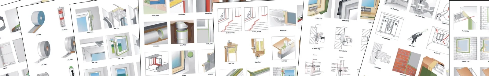 Bild mit Ausschnitten einer Galerie mit tausenden Grafiken von Wolfram Schäfers. Illustrationen von Produkten, ihrer Verarbeitung, Logos, 2D sowie 3D Ansichten aller Art. | konzeptdesignkunst
