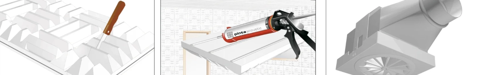 Von Wolfram Schäfers digital illustrierte, fotorealistische Produktverarbeitungsbilder sowie eine Produktdarstellung für  Montageanleitungen der Firma illbruck. | konzeptdesignkunst - wolfram schäfers