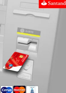 Bild eines Teils von einem Bankautomaten, mit der Animation zur Karteneingabe. | konzeptdesignkunst